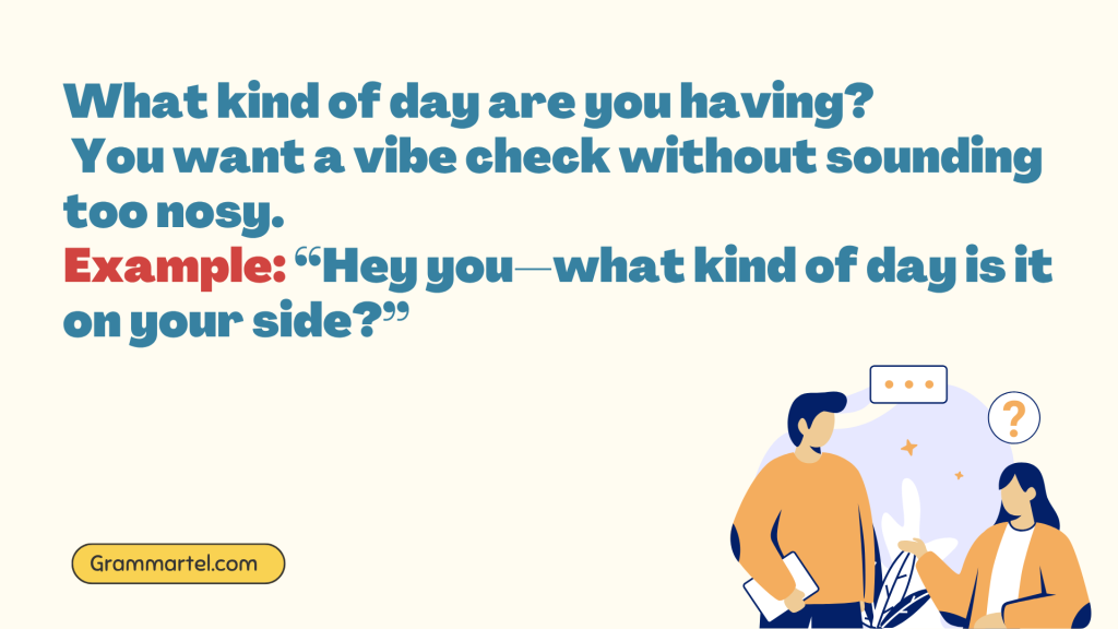 What kind of day are you having?