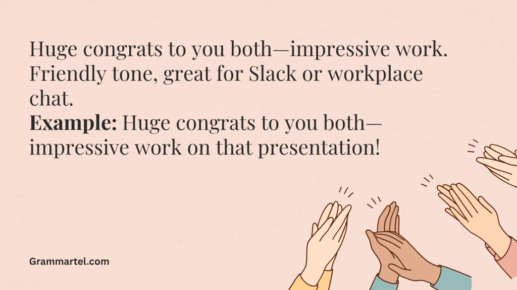 Huge congrats to you both—impressive work.