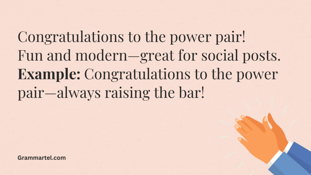 Congratulations to the power pair!