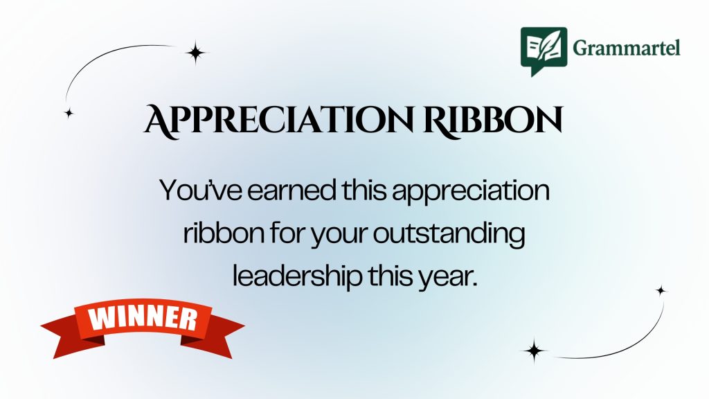 Appreciation Ribbon