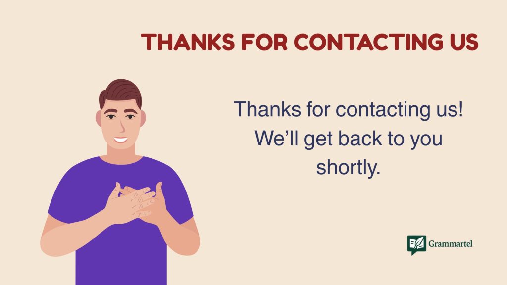 Thanks for Contacting Us