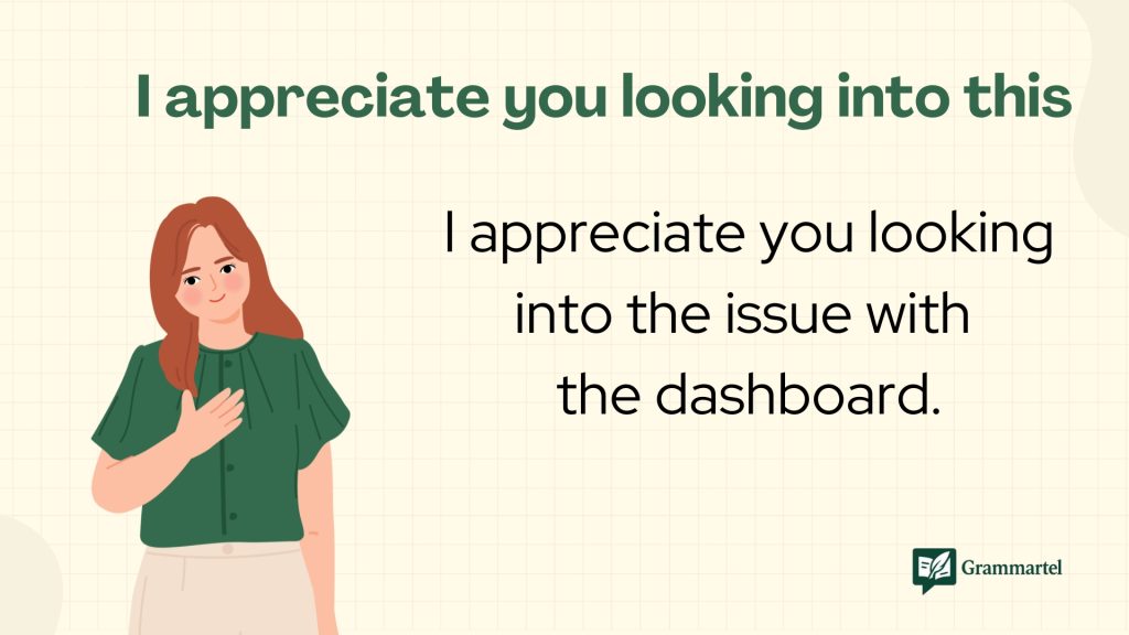 I appreciate you looking into this