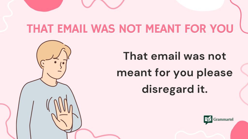 That email was not meant for you